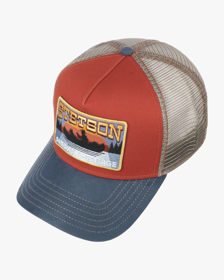 Stetson Canoe Trucker Cap - Blue / Red | Stetson Hats | JEANSTORE