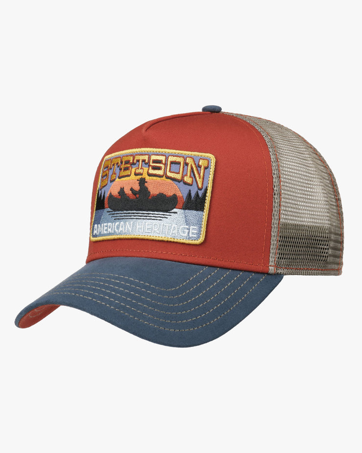 Stetson Canoe Trucker Cap - Blue / Red | Stetson Hats | JEANSTORE