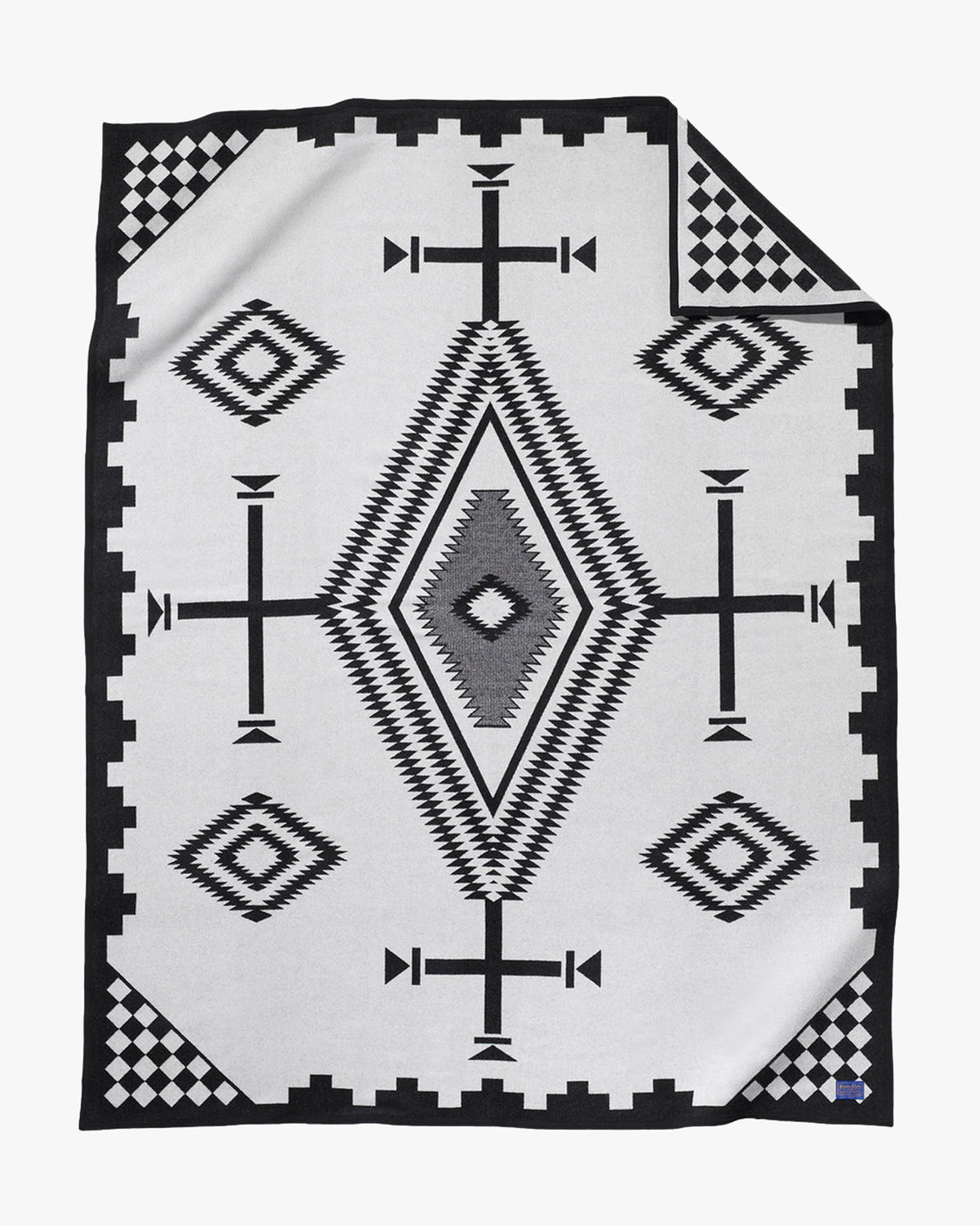Pendleton Jacquard Unnapped Robe Wool Blanket - Los Ojos Black | Pendleton Lifestyle | JEANSTORE