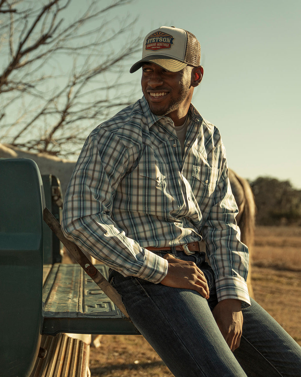 Stetson Sun Trucker Cap - Green / White | Stetson Hats | JEANSTORE