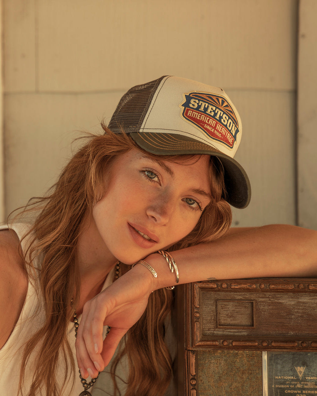 Stetson Sun Trucker Cap - Green / White | Stetson Hats | JEANSTORE
