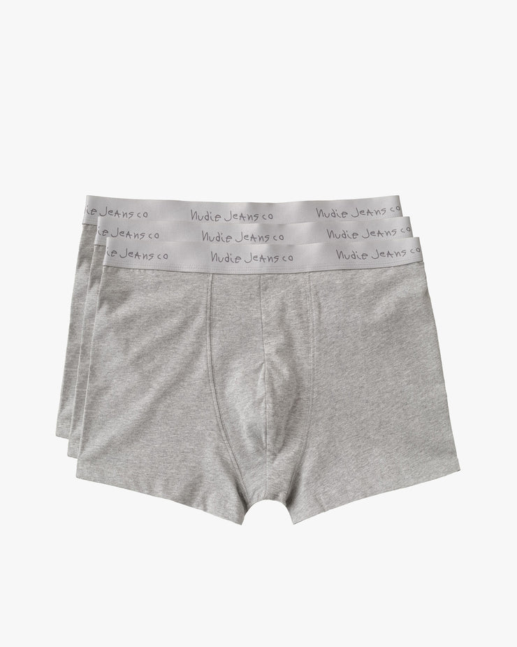 Nudie Jeans Boxer Briefs 3-Pack - Grey Melange | Nudie Jeans Underwear | JEANSTORE