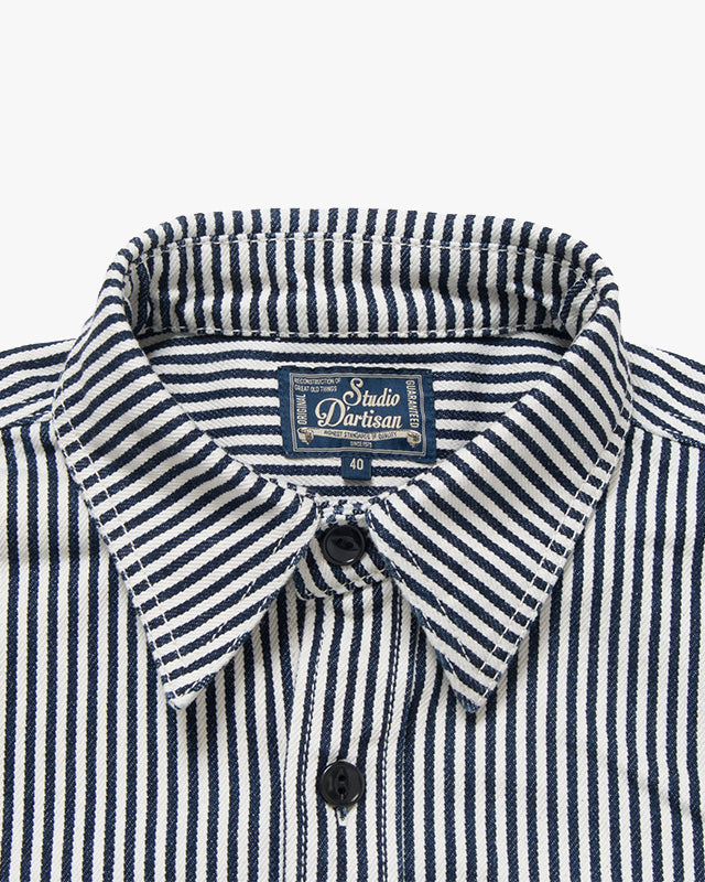 Studio D'Artisan D5335H 14oz Hickory Work Shirt - Indigo Onewash | Studio D'Artisan Shirts | JEANSTORE