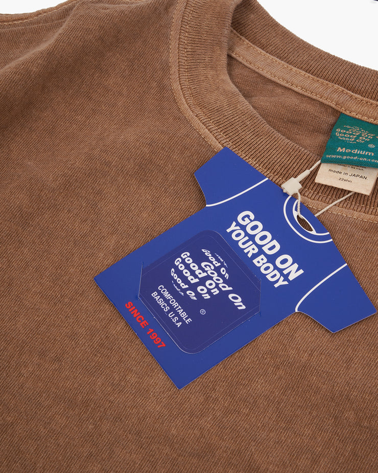 Good On S/S Crew Tee - Pigment Dyed Mocha | Good On T Shirts | JEANSTORE