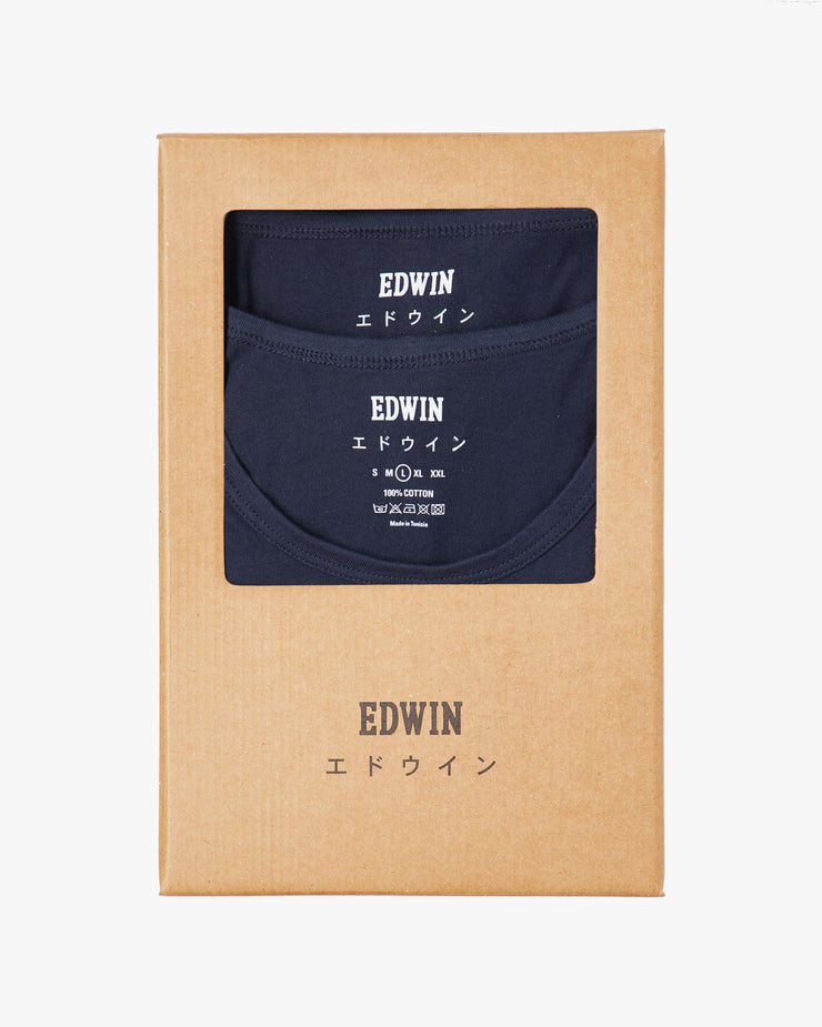 Edwin Double Pack S/S Tees - Navy Blazer | Edwin T Shirts | JEANSTORE