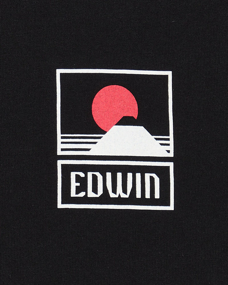 Edwin Sunset On Mt Fuji Tee - Black | Edwin T Shirts | JEANSTORE