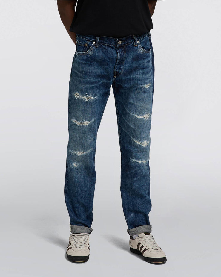 Edwin Made In Japan Regular Tapered Mens Jeans - 13.5oz Nihon Menpu Dark Pure Indigo Rainbow Selvage Denim / Blue Remake | Edwin Jeans | JEANSTORE