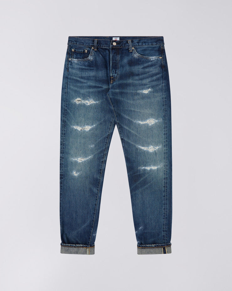 Edwin Made In Japan Regular Tapered Mens Jeans - 13.5oz Nihon Menpu Dark Pure Indigo Rainbow Selvage Denim / Blue Remake | Edwin Jeans | JEANSTORE