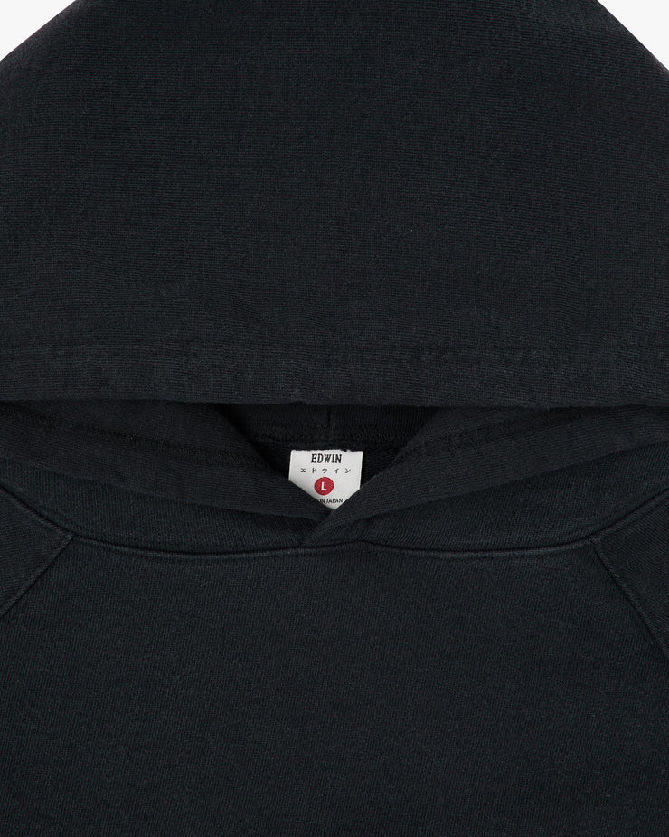 Edwin Made In Japan Raglan Sleeve Hood Sweat - Maruwa Black Ozone | Edwin Sweaters & Knitwear | JEANSTORE