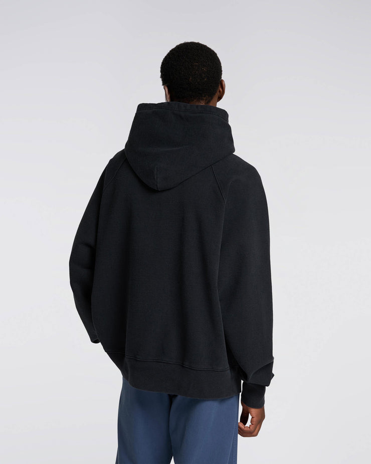 Edwin Made In Japan Raglan Sleeve Hood Sweat - Maruwa Black Ozone | Edwin Sweaters & Knitwear | JEANSTORE