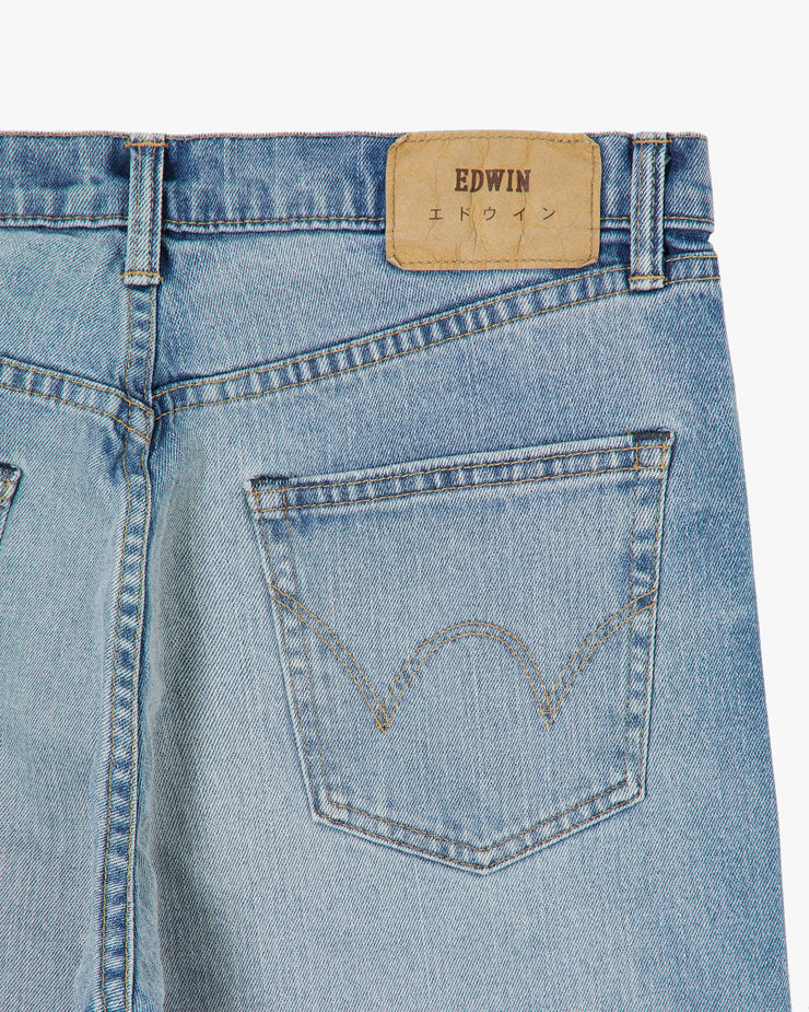 Edwin Made In Japan Regular Tapered Mens Jeans - 13oz Kaihara Pure Indigo Stretch Denim / Light Used