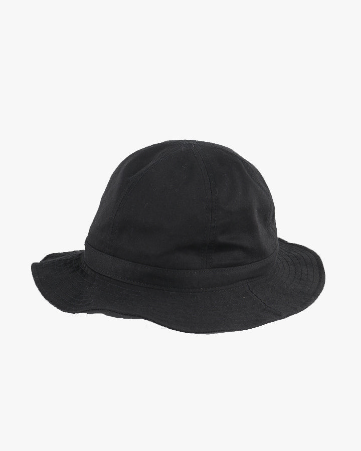 Japan Blue Satin Bucket Hat - Black