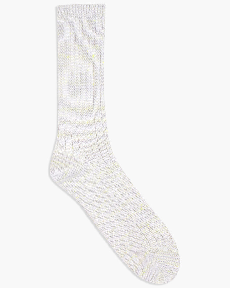 MocT Neon Script Double Cylinder Socks - White / Neon Yellow | MocT Socks | JEANSTORE