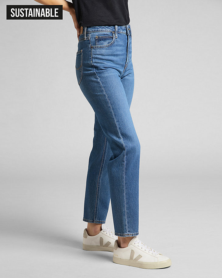 Lee Carol Regular Straight Cropped Womens Jeans - Worn Iris | Lee Jeans | JEANSTORE