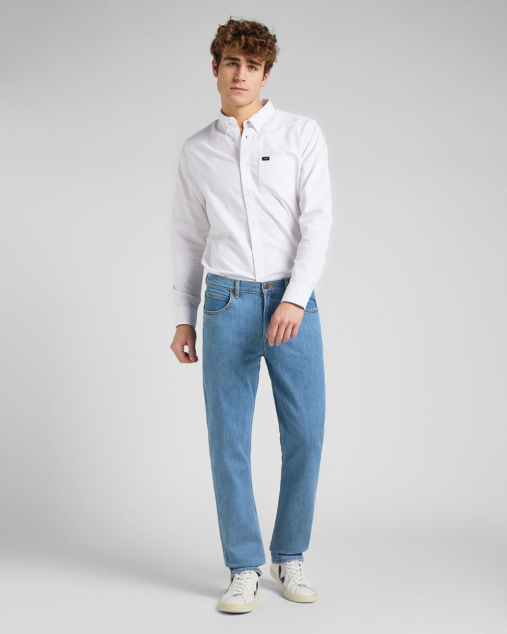 Lee Brooklyn Straight Regular Fit Mens Jeans - Light Stonewash â JEANSTORE