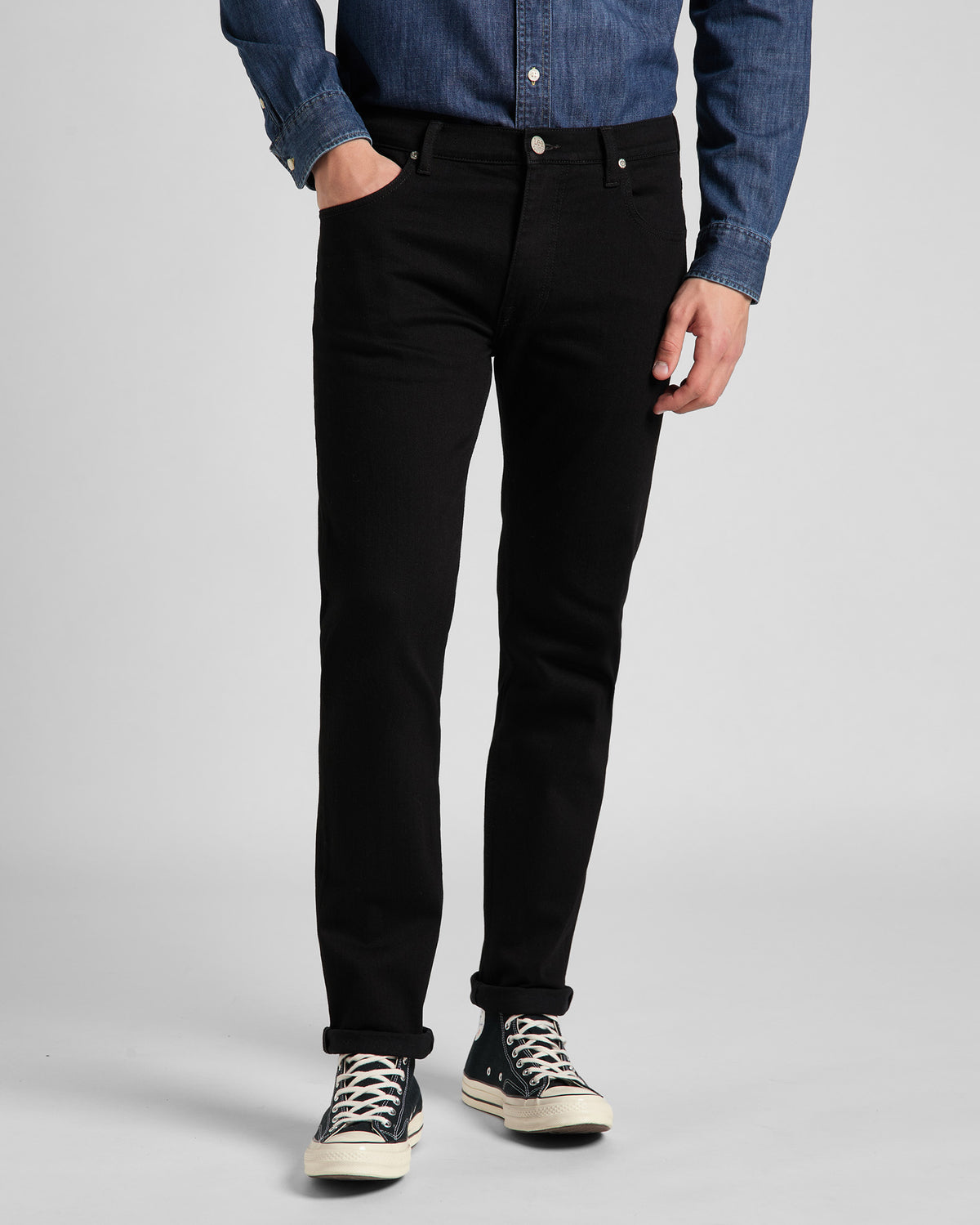 Lee Rider Slim Fit Mens Jeans - Clean Black | Lee Jeans | JEANSTORE