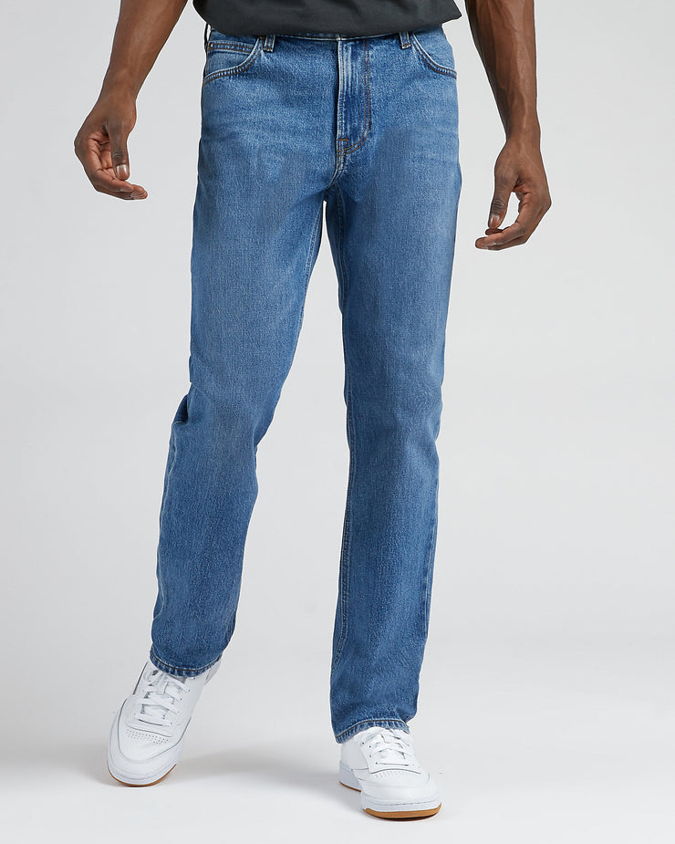 Lee West Relaxed Straight Mens Jeans - Into The Blue Worn