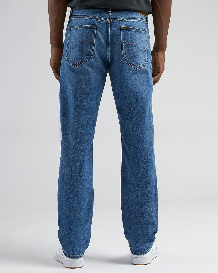 Lee West Relaxed Straight Mens Jeans - Into The Blue Worn