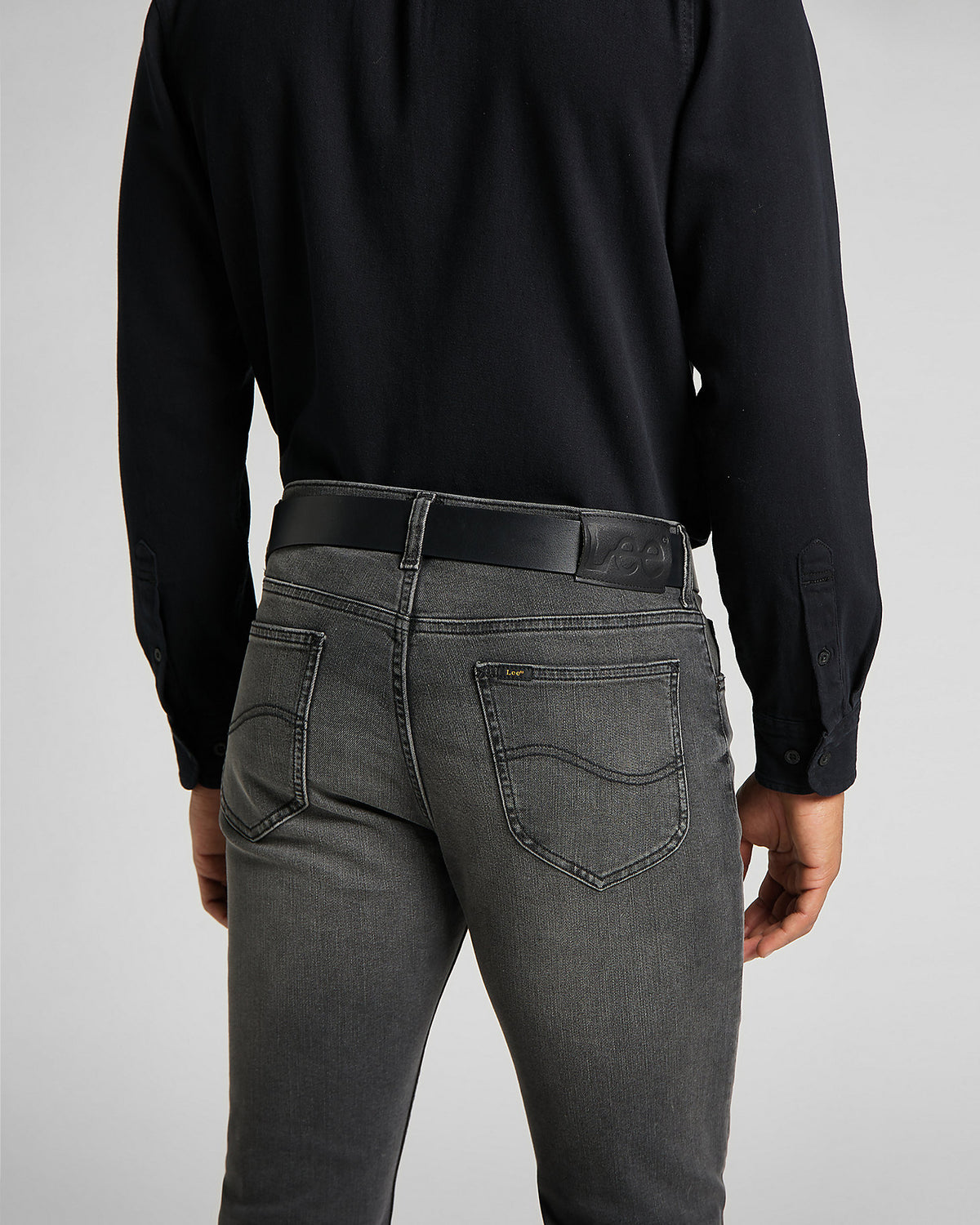 Lee Small Logo Leather Belt - Black