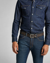 Lee Small Logo Leather Belt - Dark Brown | Lee Belts | JEANSTORE