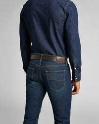 Lee Small Logo Leather Belt - Dark Brown | Lee Belts | JEANSTORE