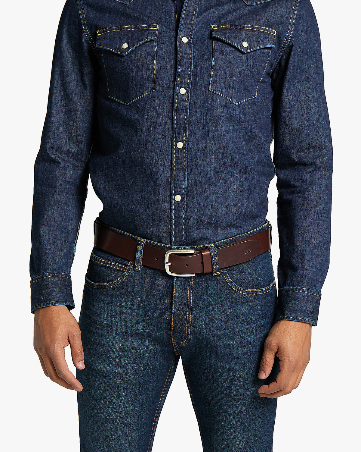 Lee Leather Belt - Dark Brown | Lee Belts | JEANSTORE