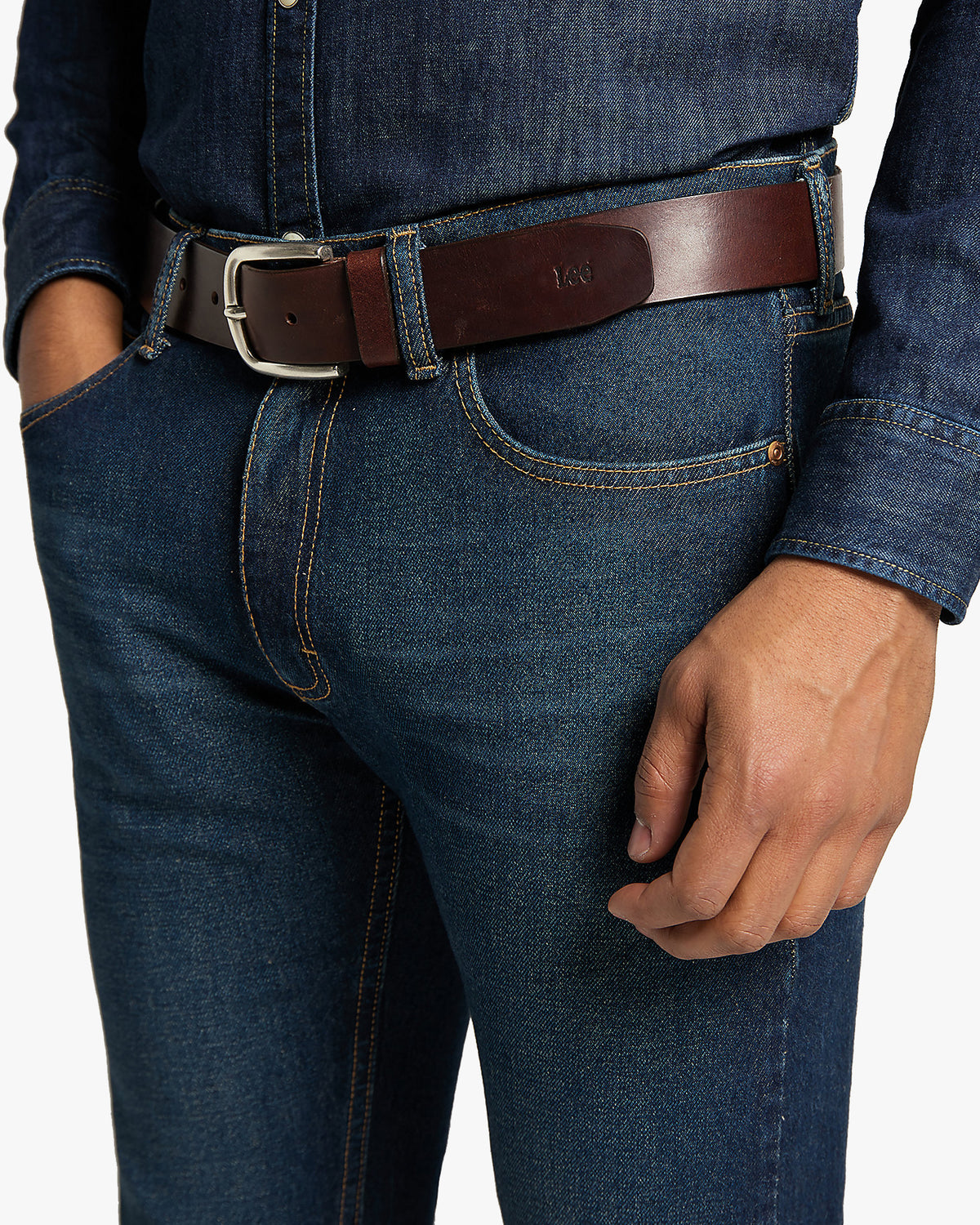 Lee Leather Belt - Dark Brown | Lee Belts | JEANSTORE