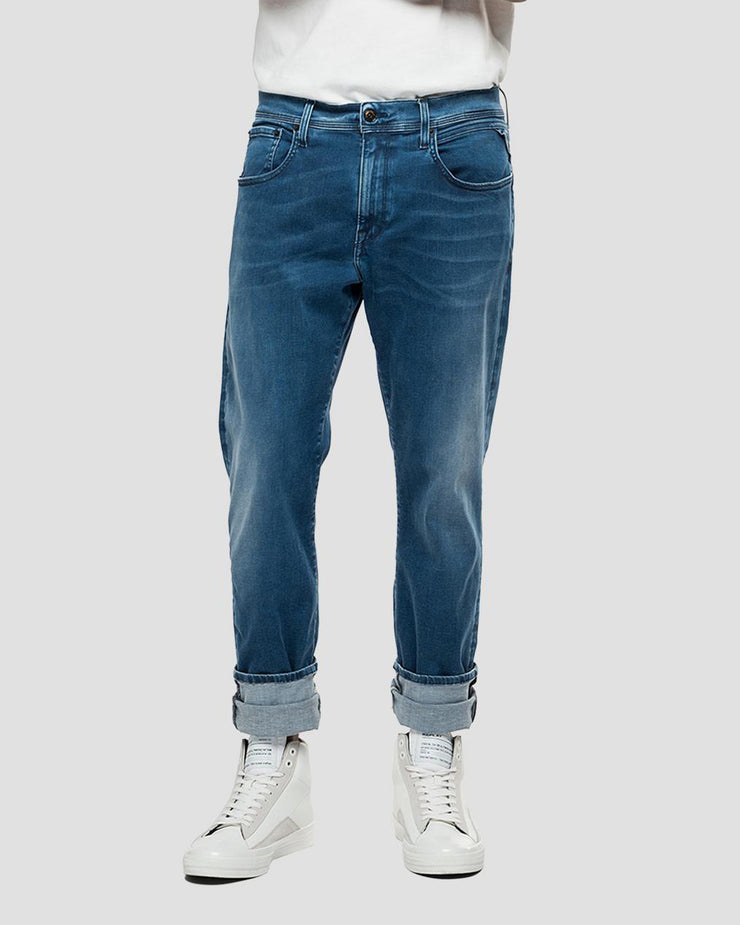 Replay Sartoriale Slim Fit Hyperflex Re-Used XLITE Tailored Mens Jeans - Medium Blue | Replay Jeans | JEANSTORE