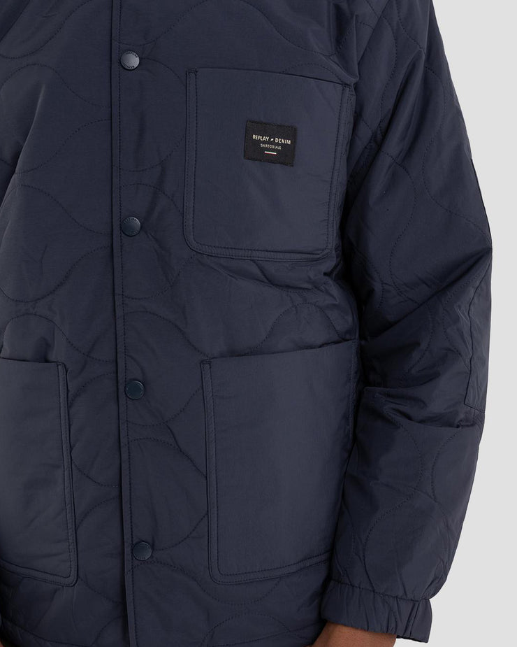 Replay Sartoriale Quilted Coach Jacket - Navy | Replay Jackets & Coats | JEANSTORE