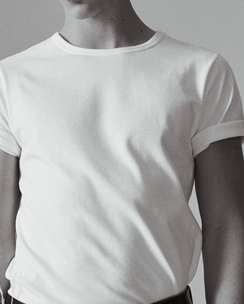 Merz b. Schwanen 4.6oz 1950s Loopwheeled Tee - White | Merz b. Schwanen T Shirts | JEANSTORE