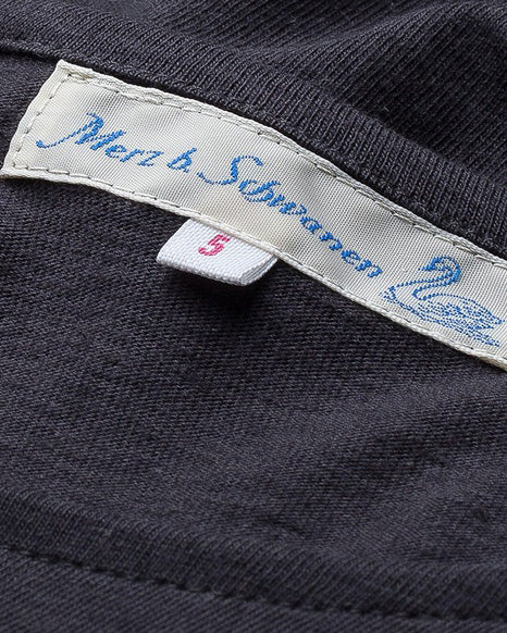 Merz b. Schwanen 114 4.6oz 1920s Loopwheeled Tee - Charcoal | Merz b. Schwanen T Shirts | JEANSTORE