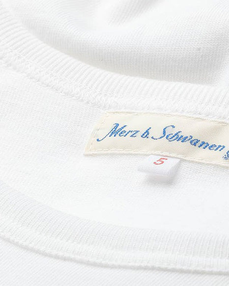 Merz b. Schwanen 4.6oz 1950s Loopwheeled Tee - White | Merz b. Schwanen T Shirts | JEANSTORE