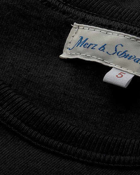 Merz b. Schwanen 4.6oz 1950s Loopwheeled Tee - Deep Black | Merz b. Schwanen T Shirts | JEANSTORE