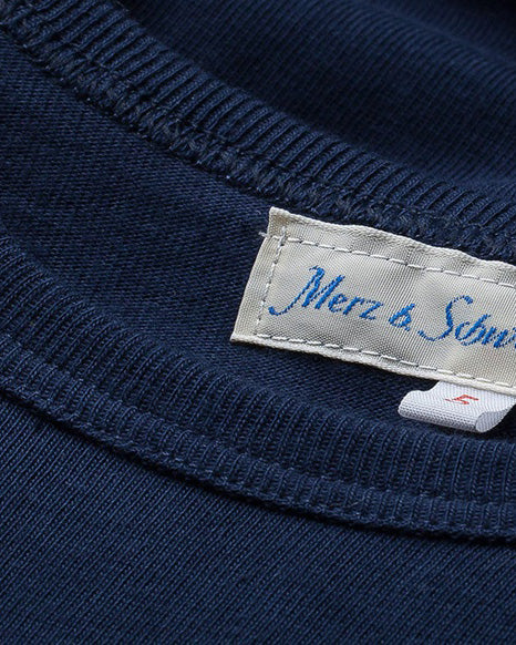 Merz b. Schwanen 4.6oz 1950s Loopwheeled Tee - Ink Blue | Merz b. Schwanen T Shirts | JEANSTORE