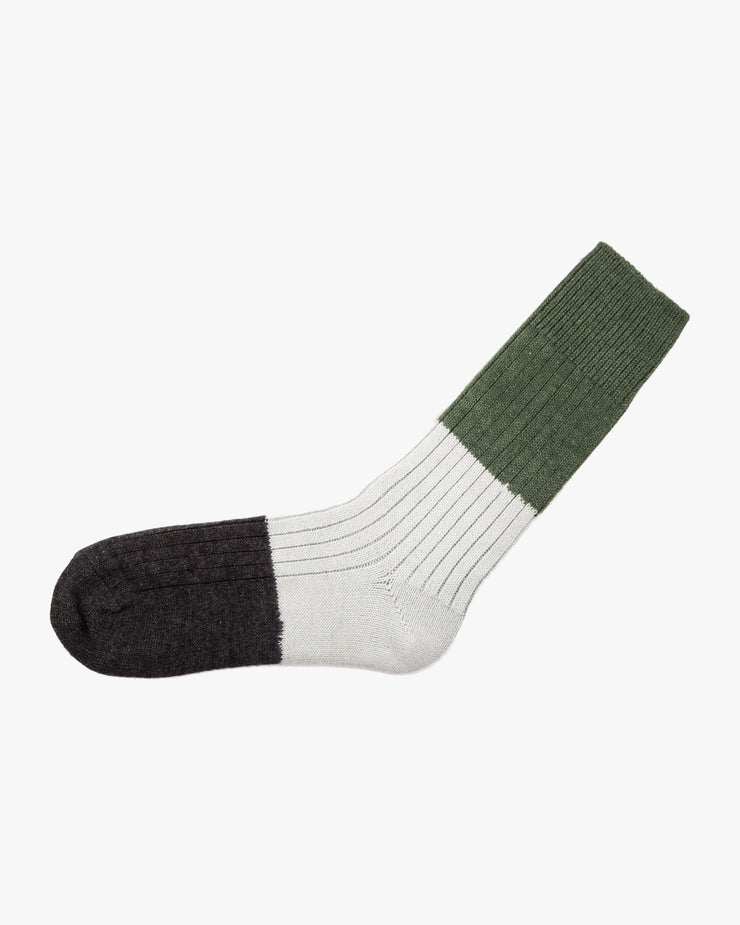 Patapaca Tri Alpaca Bamboo Socks - Verde / Crudo / Charcoal | Patapaca Socks | JEANSTORE