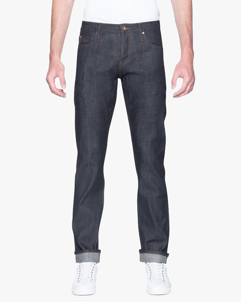 Unbranded UB122 Skinny Fit Mens Jeans - 11oz Indigo Stretch Selvedge | The Unbranded Brand Jeans | JEANSTORE