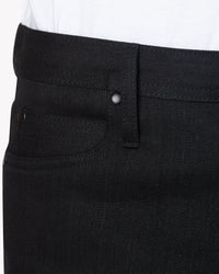 Unbranded UB144 Skinny Fit Mens Jeans - 11oz Solid Black Stretch Selvedge | The Unbranded Brand Jeans | JEANSTORE