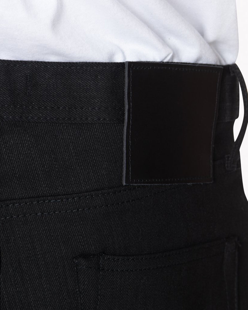 Unbranded UB144 Skinny Fit Mens Jeans - 11oz Solid Black Stretch Selvedge | The Unbranded Brand Jeans | JEANSTORE