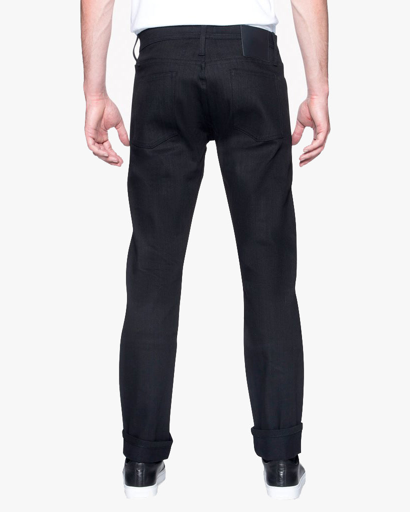 Unbranded UB244 Tapered Fit Mens Jeans - 11oz Solid Black Stretch Selvedge | The Unbranded Brand Jeans | JEANSTORE