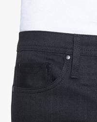 Unbranded UB244 Tapered Fit Mens Jeans - 11oz Solid Black Stretch Selvedge | The Unbranded Brand Jeans | JEANSTORE