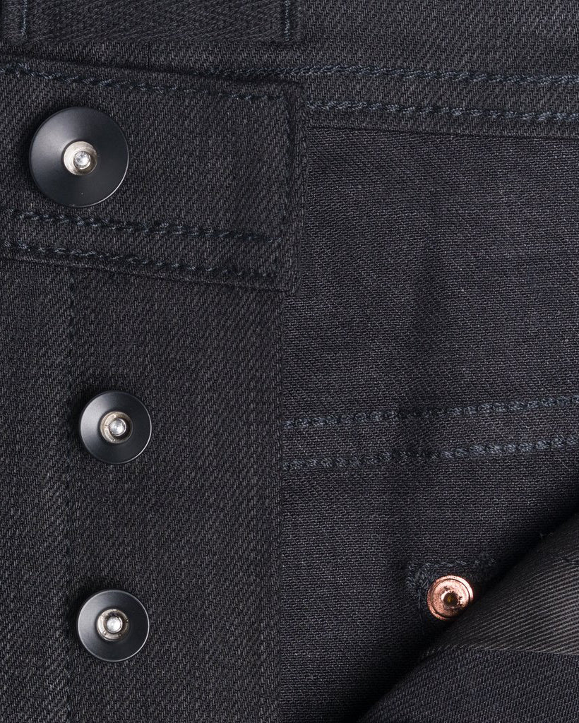 Unbranded UB244 Tapered Fit Mens Jeans - 11oz Solid Black Stretch Selvedge | The Unbranded Brand Jeans | JEANSTORE