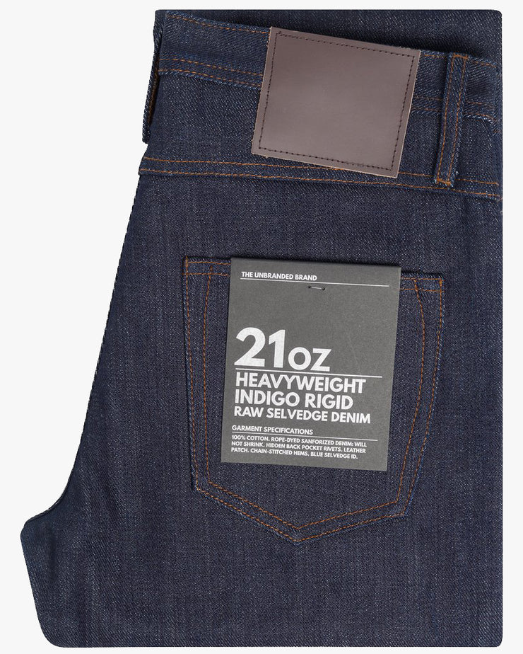 Unbranded UB321 Straight Fit Mens Jeans - 21oz Indigo Selvedge | The Unbranded Brand Jeans | JEANSTORE