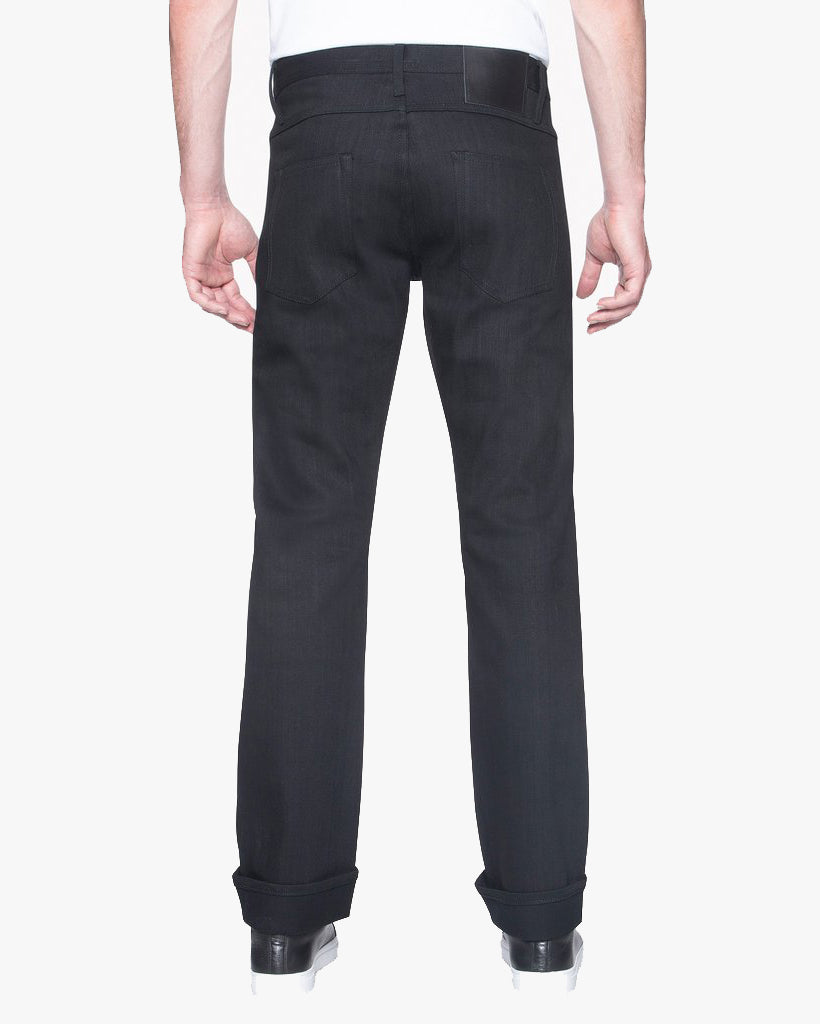 Unbranded UB344 Straight Fit Mens Jeans - 11oz Solid Black Stretch Selvedge | The Unbranded Brand Jeans | JEANSTORE