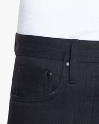 Unbranded UB344 Straight Fit Mens Jeans - 11oz Solid Black Stretch Selvedge | The Unbranded Brand Jeans | JEANSTORE