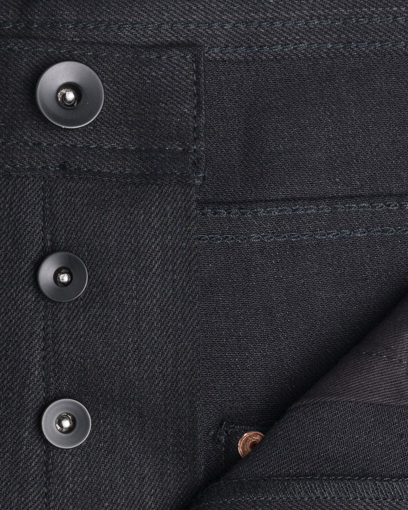 Unbranded UB344 Straight Fit Mens Jeans - 11oz Solid Black Stretch Selvedge | The Unbranded Brand Jeans | JEANSTORE