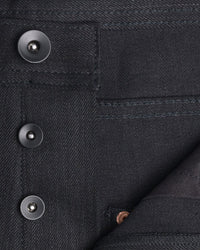 Unbranded UB344 Straight Fit Mens Jeans - 11oz Solid Black Stretch Selvedge | The Unbranded Brand Jeans | JEANSTORE