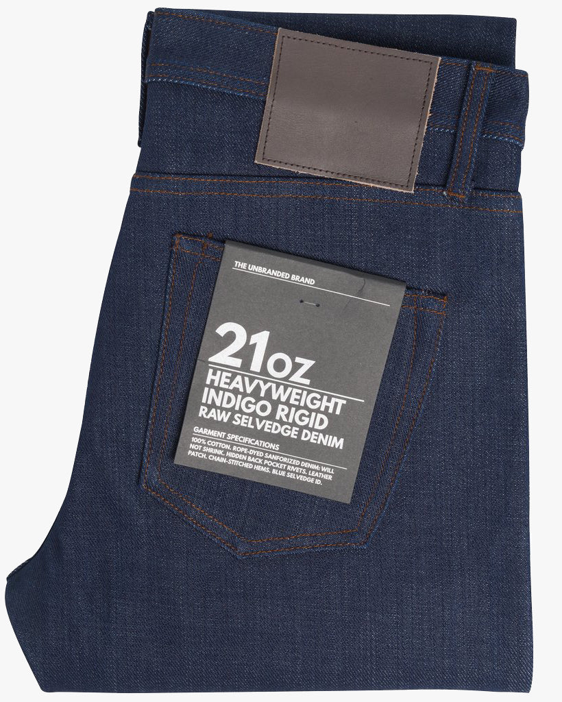Unbranded UB421 Tight Fit Mens Jeans - 21oz Indigo Selvedge | The Unbranded Brand Jeans | JEANSTORE