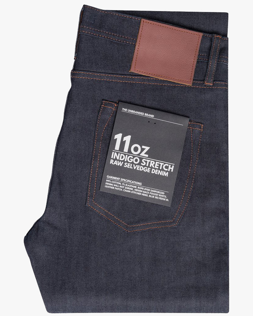 Unbranded UB422 Tight Fit Mens Jeans - 11oz Indigo Stretch Selvedge | The Unbranded Brand Jeans | JEANSTORE
