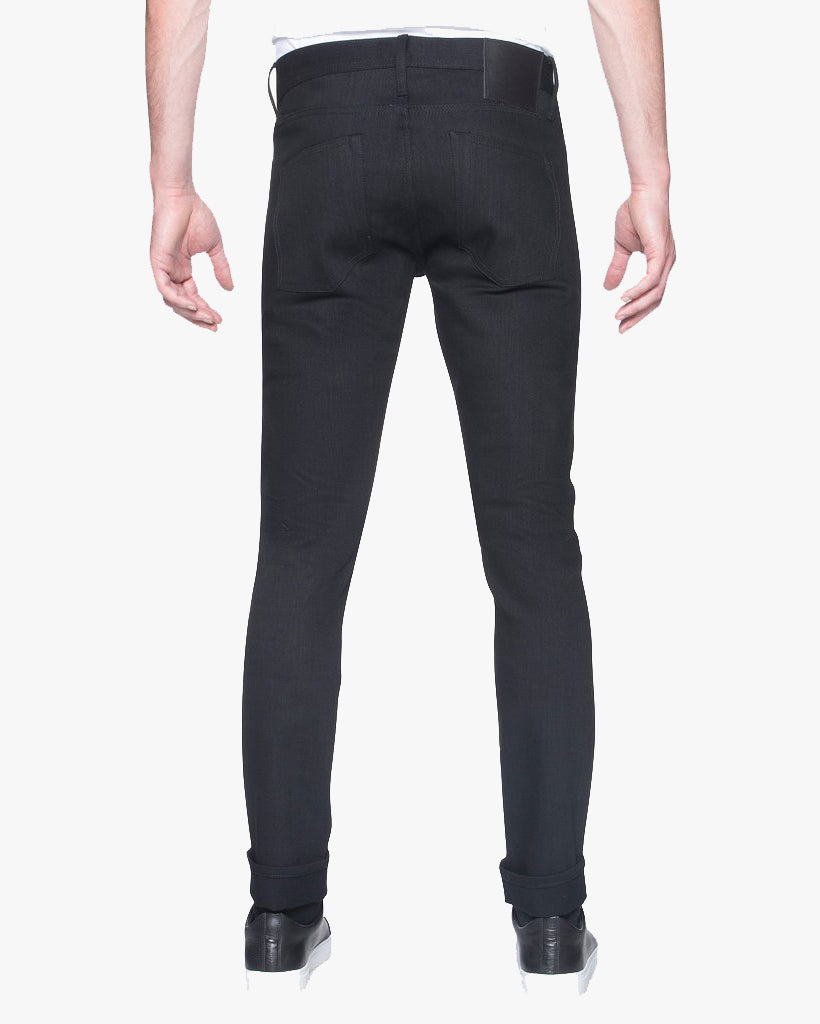 Unbranded UB444 Tight Fit Mens Jeans - 11oz Solid Black Stretch Selvedge | The Unbranded Brand Jeans | JEANSTORE