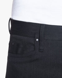 Unbranded UB444 Tight Fit Mens Jeans - 11oz Solid Black Stretch Selvedge | The Unbranded Brand Jeans | JEANSTORE